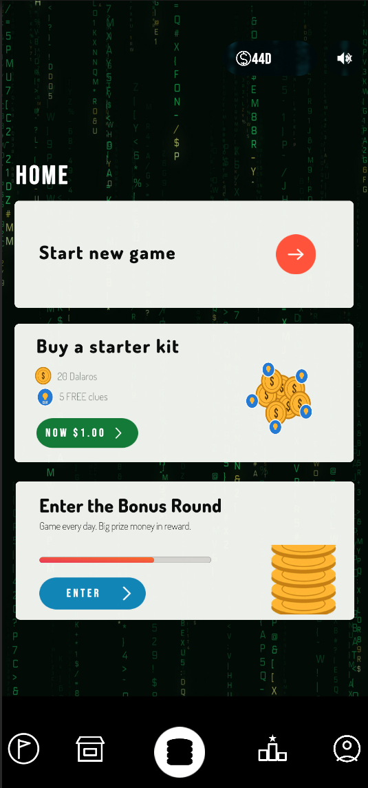 Rain Game main menu screen